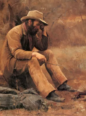 Down on His Luck Detail painting by Frederick McCubbin