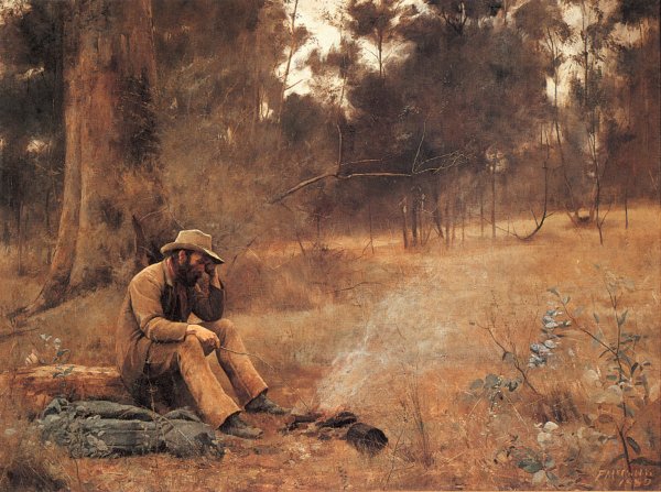 Main Product Photo of Down on His Luck Painting by Frederick McCubbin