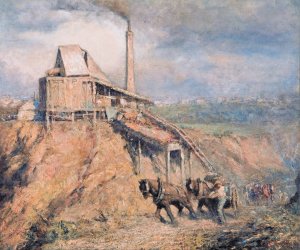 The old stone crusher by Frederick McCubbin Oil Painting