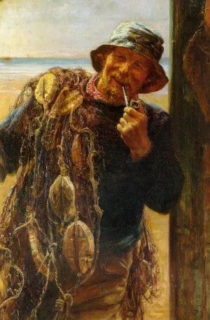 A Jovial Fisherman by Frederick Morgan - Oil Painting Reproduction