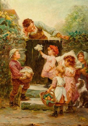 Grandfather's birthday by Frederick Morgan Oil Painting