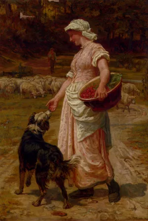 Love Me, Love My Dog by Frederick Morgan - Oil Painting Reproduction