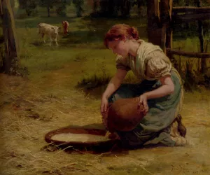Milk For The Calves by Frederick Morgan Oil Painting