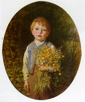 The Flower Gatherer by Frederick Morgan Oil Painting