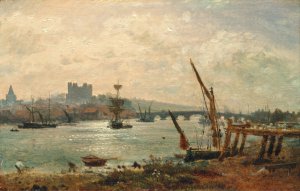 Rochester Cathedral and Castle by Frederick Nash Oil Painting