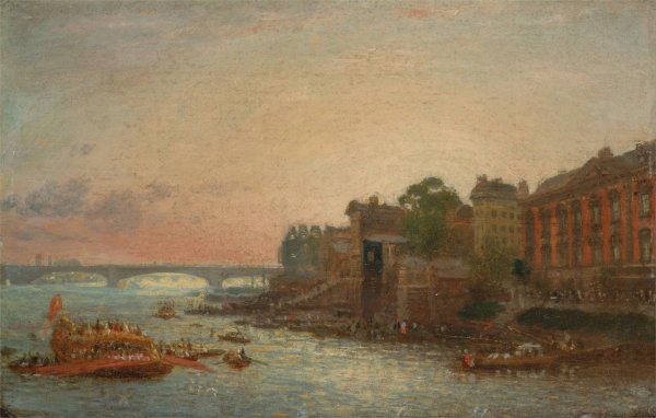 Somerset House, London by Frederick Nash - Hand-Painted Oil Painting Reproduction