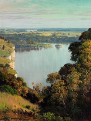 The River's Golden Dream by Frederick Oakes Sylvester Oil Painting