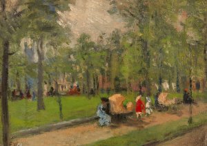 Rittenhouse Square by Frederick R. Wagner Oil Painting