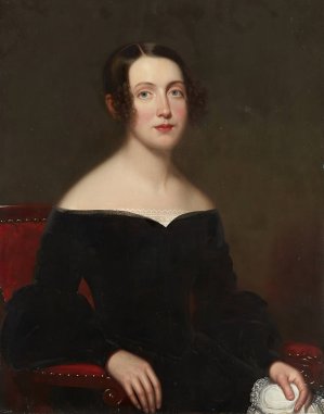 Portrait of a Lady in a Black Dress by Frederick Randolph Spencer Oil Painting
