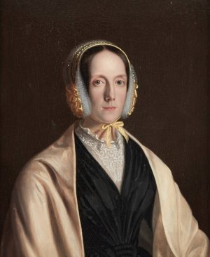 Portrait of a Lady in a Bonnet and Shawl by Frederick Randolph Spencer Oil Painting
