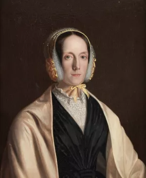 Portrait of a Lady in a Bonnet and Shawl by Frederick Randolph Spencer Oil Painting