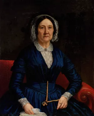 Portrait Of A Woman In A Blue Dress by Frederick Randolph Spencer Oil Painting