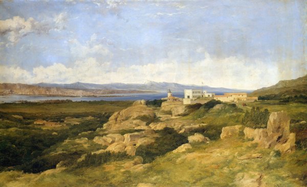 General Garibaldi's Residence at Caprera  by Frederick Richard Lee - Hand-Painted Oil Painting Reproduction