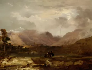 Highland Scenery with Snow Storm Passing by Frederick Richard Lee Oil Painting