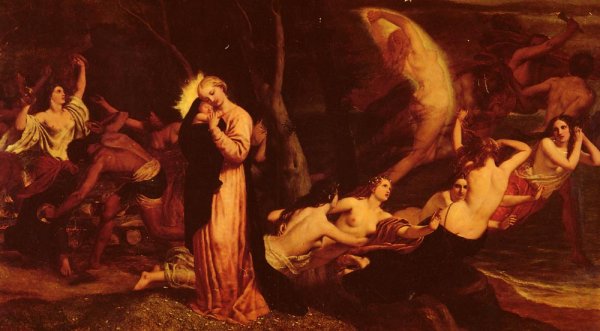 Flight of the Pagan Deities by Frederick Richard Pickersgill - Hand-Painted Oil Painting Reproduction