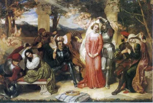 The Contest of Beauty for the Girdle of Florimel Britomartis Unveiling Amoret painting by Frederick Richard Pickersgill