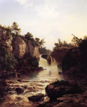 Ausable Falls by Frederick Rondel Oil Painting