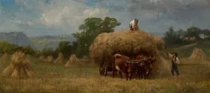 Harvesting by Frederick Rondel Oil Painting