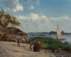 Pine Island, New York by Frederick Rondel Oil Painting