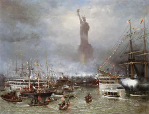 Statue of Liberty Celebration by Frederick Rondel - Oil Painting Reproduction