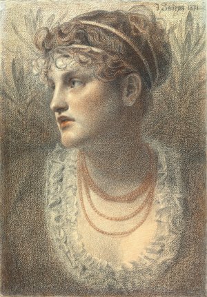 The Coral Necklace by Frederick Sandys Oil Painting