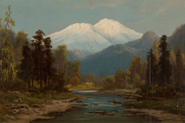 Mount Shasta, California  by Frederick Schafer - Hand-Painted Oil Painting Reproduction