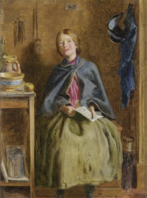 A Maid Learning To Read by Frederick Smallfield Oil Painting