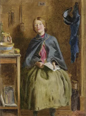 A Maid Learning To Read by Frederick Smallfield Oil Painting