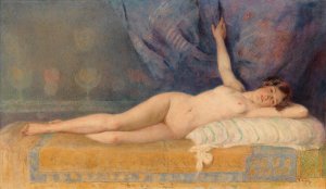 Liegender Akt by Frederick Vezin Oil Painting