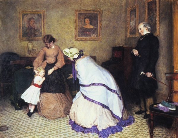 Main Product Photo of Strange Faces Painting by Frederick Walker