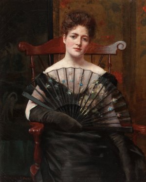 Portrait of the Artist's Wife, Margaret Cecilia Keenan by Frederick Warren Freer Oil Painting