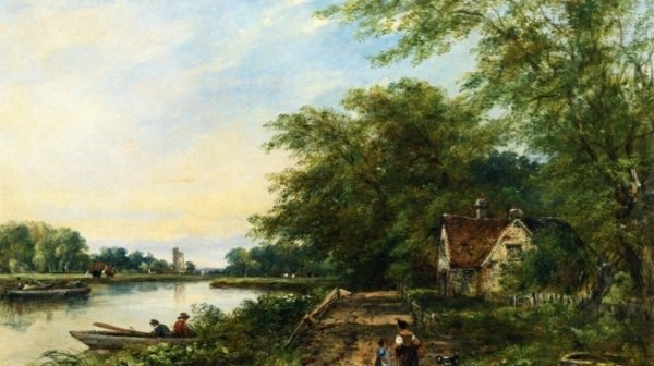 Main Product Photo of A Country Lane Painting by Frederick Waters Watts