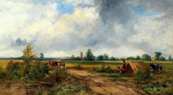 Main Product Photo of A View near Canterbury Painting by Frederick Waters Watts