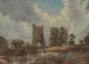 Landscape with a Church by Frederick Waters Watts Oil Painting