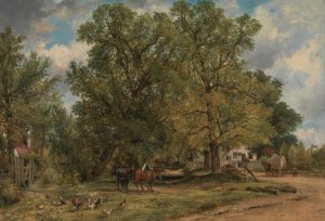 Landscape with Cottages by Frederick Waters Watts Oil Painting