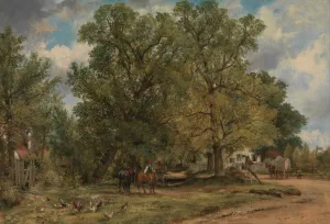Landscape with Cottages by Frederick Waters Watts Oil Painting