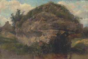 Rocky Hillside by Frederick Waters Watts Oil Painting
