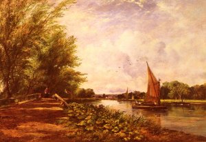 The Riverbank by Frederick Waters Watts Oil Painting