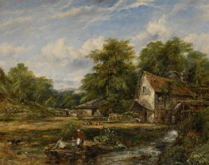 The Watermill by Frederick Waters Watts Oil Painting
