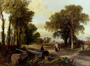 A Wayside Conversation by Frederick William Hulme - Oil Painting Reproduction