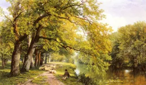 At Ockman, Surrey in Summer Oil painting by Frederick William Hulme