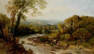 Barden Tower On The Wharf, Yorkshire by Frederick William Hulme Oil Painting