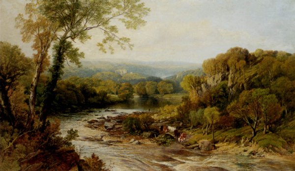 Main Product Photo of Barden Tower On The Wharf, Yorkshire Painting by Frederick William Hulme