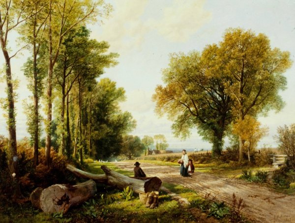Main Product Photo of The Sunday Morning Walk  Painting by Frederick William Hulme