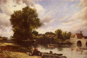 Along the River by Frederick William Watts Oil Painting