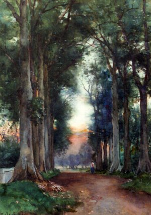 Kanarielaan, Tjandi, Semarang by Fredericus Jacobus Van Rossum Chattel Oil Painting