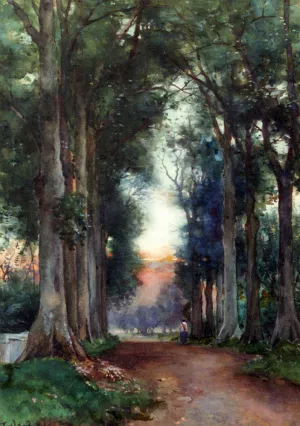 Kanarielaan, Tjandi, Semarang by Fredericus Jacobus Van Rossum Chattel Oil Painting
