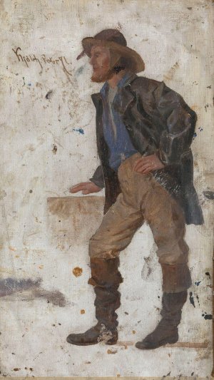 Fisherman Oil painting by Frederik Collett