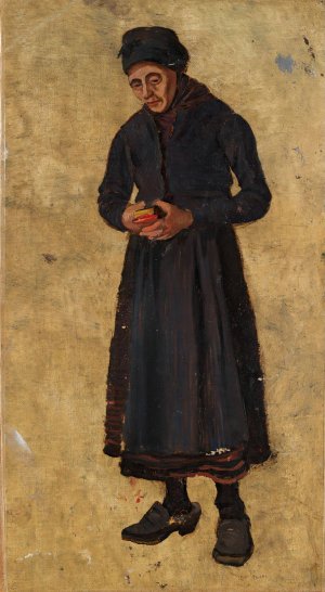 Woman with Hymnbook Oil painting by Frederik Collett