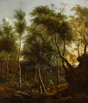 Forest landscape by Frederik De Moucheron Oil Painting